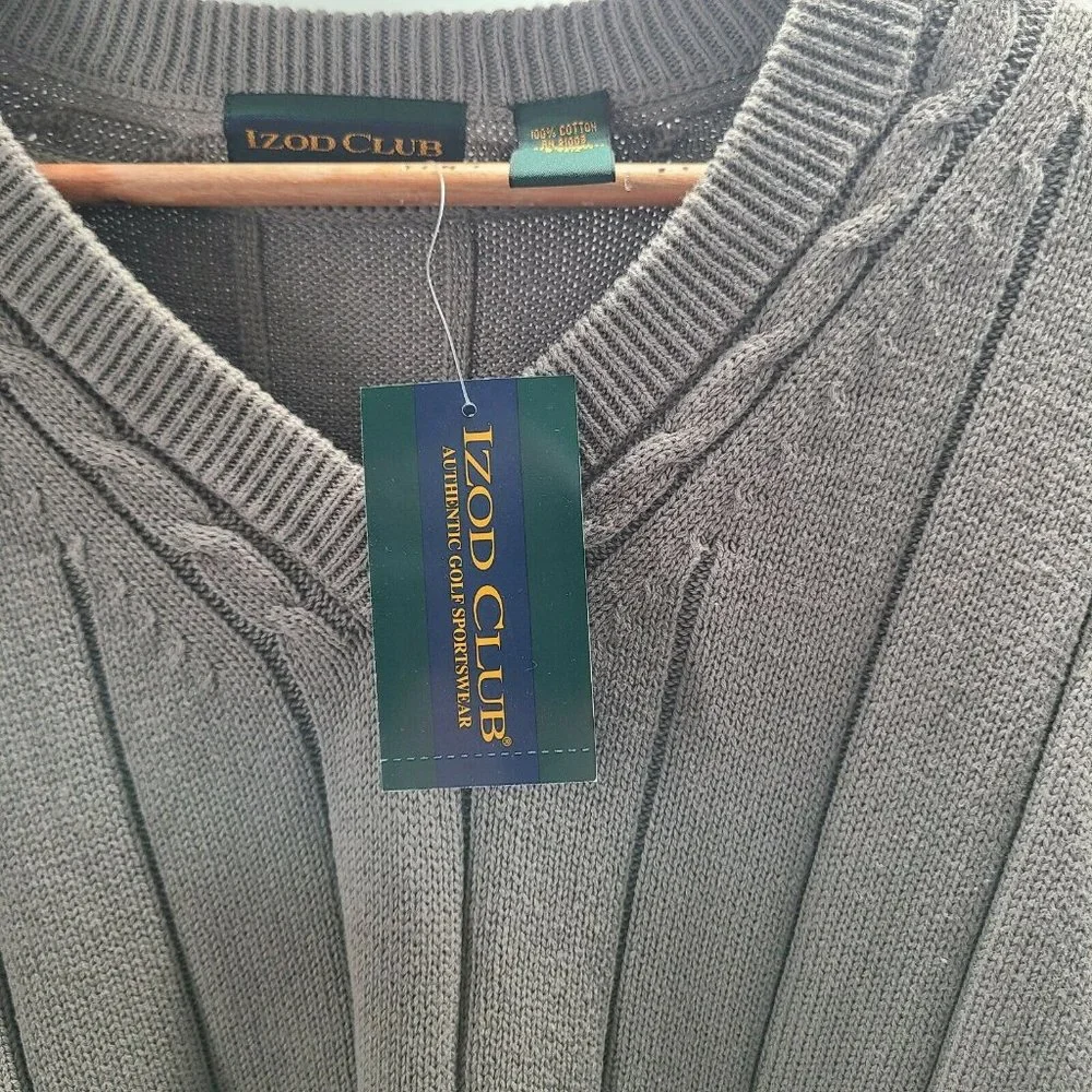 Men's Izod Club‎  Authentic Golf Sportswear Taupe Pullover Sweater Size XL